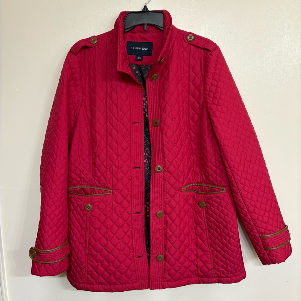 Lands' End Women's Pink Quilted Jacket